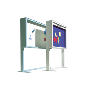 Aluvitrine Modell W2, Klettenstoff Maße wählbar-image