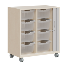 Sideboard Serie CSRF mit Rollotür für Ergo Tray Boxen B/H/T: 83,7x100x50 cm, auf Rollen-image