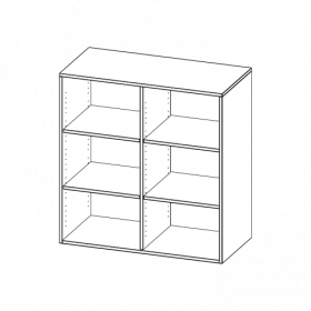 Aufsatzregal für ErgoTray Serie, 3 Ordnerhöhe - Serie evo180 mit Mittelwand, B/H/T: 104,5x108x40 cm-image