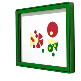 Vitrine W7 mit Klapptür zur Außenwandmontage B/H/T: 62x82x6,5 cm, Rückwand Lederstruktur auf Kork-image
