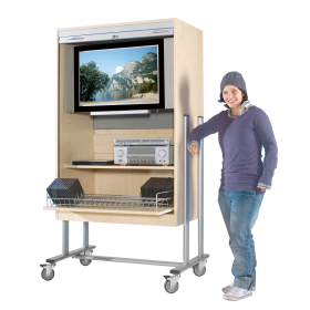 TV-Wagen mit Rollo, 1 Rollauszug und Fach B/H/T: 108x189x60 cm-image