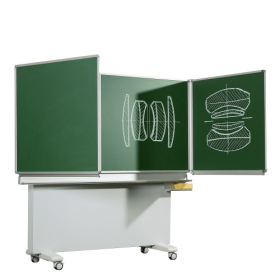 Klappschiebetafel Schultafel aus Premium Stahlemaille, Serie M-EG MF: 150x100 cm FF: 75x100 cm, fahrbar-image