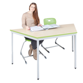 Trapeztisch "Classic" mit Melaminplatte Trapeztisch mit Melaminplatte, wählbar sind die Tischgröße und -höhe, das Dekor, die Gestellfarbe und die Form der Standrohre-image