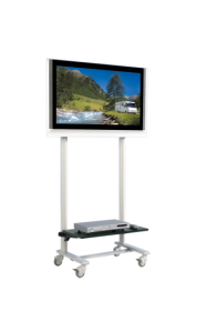 TV Wagen, TV Rack für Fernseher bis 50 Zoll mit 1 Ablage ScreenCart Serie Design 70, feste Halterung-image