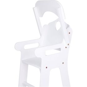 Puppenhochstuhl mit klappbarem Tisch, weiß-image