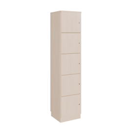 Schließfachschrank mit 5 Fächern B/H/T: 41x190x42 cm, Türen links hängend, verschieden schließend-image