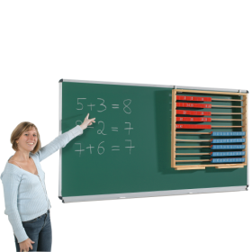 Wandtafel aus Stahlemaille, Serie E Wandtafel wahlweise mit Ablage, farbig-image