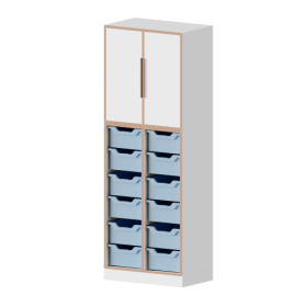 qickly® Schrank. 5 Ordnerhöhen, 2 Türen und 12 große Ergo Tray Boxen B/H/T: 70,1x176x42,6 cm-image