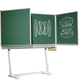 Freistehende Klapptafel Schultafel aus Premium Stahlemaille, Serie KL-EG Freistehende Klapptafel aus Premium Stahlemaille, feststehend oder fahrbar-image