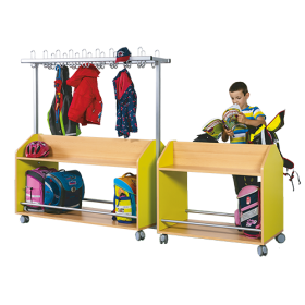Taschenwagen doppelseitig B/H/T: 91x82x50 cm, etwa 12 Plätze, mit Ablagen in 2 Etagen-image
