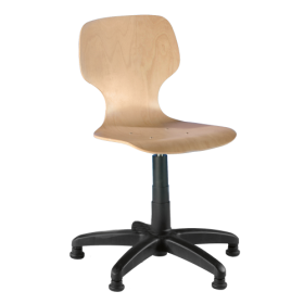 Drehspindelstuhl fahrbar mit Sitzpolster Sitzhöhe von 46-65 cm, mit Rollen und Stahlfußkreuz-image