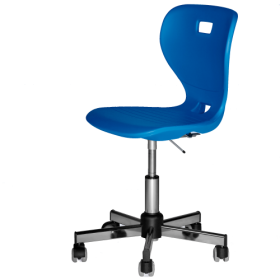 Ergostar Drehstuhl - Chrom Schulstuhl Sitzschalenfarbe wählbar, Höhenverstellbar-image