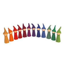 Holzgnome 12er-Set, farbig sortiert-image