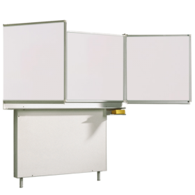 Whiteboard Wandtafel Schultafel aus Stahl, Serie MST, weiß Wandklappschiebetafel mit Kontergewicht-image