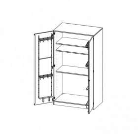 Musikschrank, 5 Ordnerhöhen - Serie evo180 B/H/T: 104,5x190x60 cm, Türen mit Instrumentenhalterungen, mit Sockel (81 mm)-image