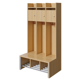 Spindgarderobe, kleine Tür Bank, Schuhrost, 3fach-Haken, H/T: 160x55 cm-image