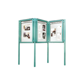 Aluvitrine Modell W6 mit Klettenstoff Maße, Türanschlag und Einsatzbereich wählbar-image