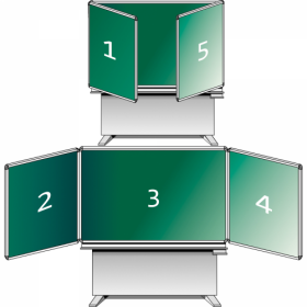 Whiteboard Federzugtafel aus Stahl, weiß MF: 200x100 cm FF: 100x100 cm, fahrbar-image