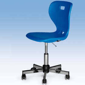 Ergostar Drehstuhl - Chrom Schulstuhl Rot, mit Rollen und höhenverstellbar von 34,5-40,5 cm-image