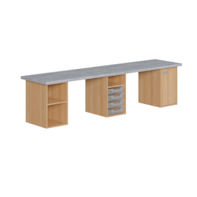 Bastelarbeitsplatz mit Unterbauten Bastelarbeitsplatz H/T: 64x60 cm mit verschiedenen Unterbau-Varianten, Arbeitsplattendekor: light Atelier-image