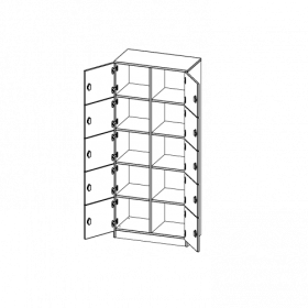 Schließfachschrank, 5 Ordnerhöhen - Serie evo180 B/H/T: 80x190x40 cm, 10 Schließfächer, mit Sockel (81 mm)-image