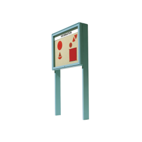 Aluvitrine Modell W8, Stahlemaille in Weiß Maße und Einsatzbereich wählbar-image