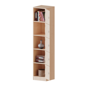 Schließfachschrank, 5 Ordnerhöhen - Serie evo180 B/H/T: 40,5x190x40 cm, 5 Schließfächer, Türen öffnen nach rechts, mit Sockel (81 mm)-image