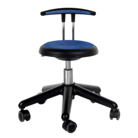 Genito Eco Drehstuhl mit Gaslift Höhenverstellung und Rückenlehne Höhenverstellung: 30-38 cm, fahrbar, Kunstleder blau-image