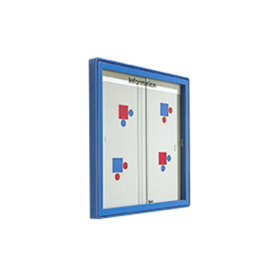 Informationsvitrine W1 mit Lederstruktur Maße wählbar-image