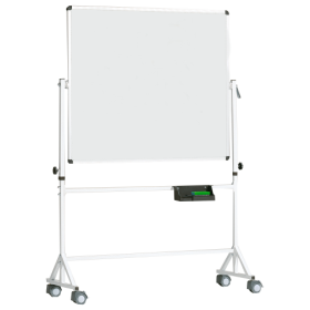 Fahrbares Whiteboard aus Premium Stahlemaille mit Vierkantgestell, Serie 9 E, weiß-image